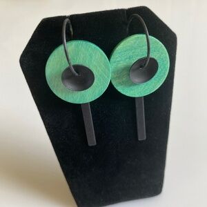 ARTSY WOOD & METAL POST EARRINGS